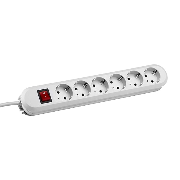 BACHMANN SMART Tischsteckdose 6-fach weiß 5,0m Zuleitung 1xSchalter  – 381.252K