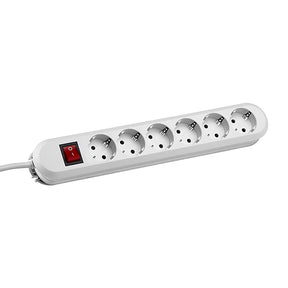 BACHMANN SMART Tischsteckdose 6-fach weiß 5,0m Zuleitung 1xSchalter  – 381.252K