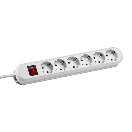 BACHMANN SMART Tischsteckdose 6-fach weiß 5,0m Zuleitung 1xSchalter  – 381.252K
