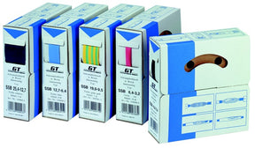 GT FILOFORM Schrumpfschlauch dünnwandig grün/gelb Ø 12 - 4 mm, 8m-Abrollbox   – 19-106400.11