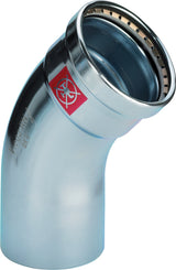VIEGA Viega Bogen 45 Grad mit SC Prestabo 1126.1XL in 76,1mm Stahl verzink   – 597 696