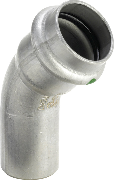 VIEGA Viega Bogen 45 Grad mit SC Sanpress Inox 2326.1 in 15mm Edelstahl   – 435 387