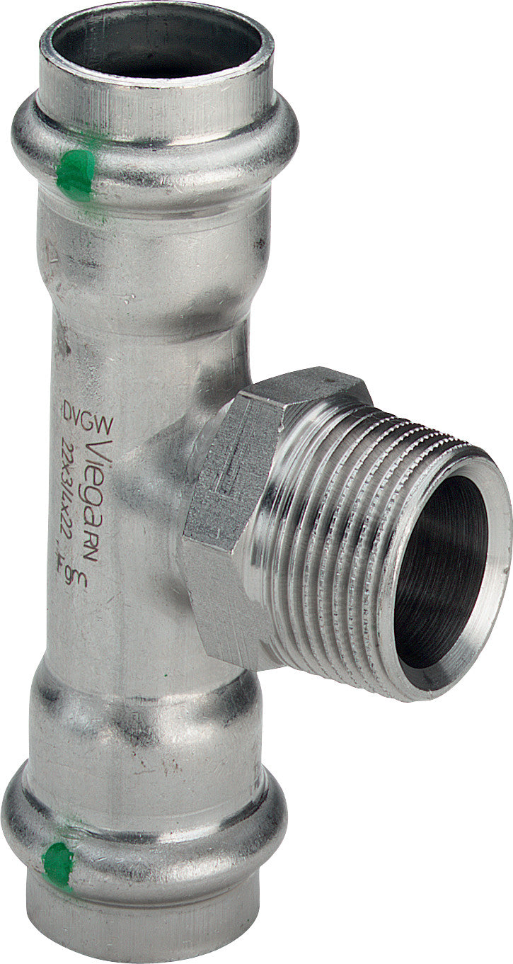 VIEGA Viega T-Stück mit SC Sanpress Inox 2317.1 in 42mm x R3/4 x 42mm Edelstahl   – 446 017