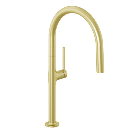 KLUDI KLUDI-REEF Spültisch-Einhandmischer herausz. Geschirrbrause Brushed Gold  – 50851N075