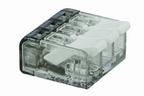 Alva Verbindungsdosenklemme 3-polig mit Hebeln 0,2... 4 mm2, transparent - DOK3HE