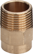 ALVA Übergangsnippel 94243G in 22mm R1 Rotguss