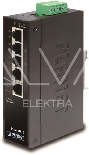 PLANET Industrie Switch IP30 Slim Type 5-Port Industrial Fast Ethernet Switch   – ISW-501T