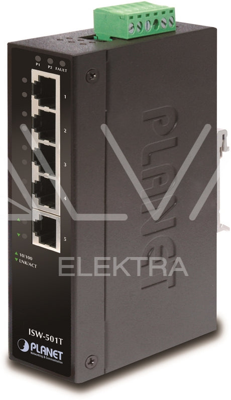 PLANET Industrie Switch IP30 Slim Type 5-Port Industrial Fast Ethernet Switch   – ISW-501T