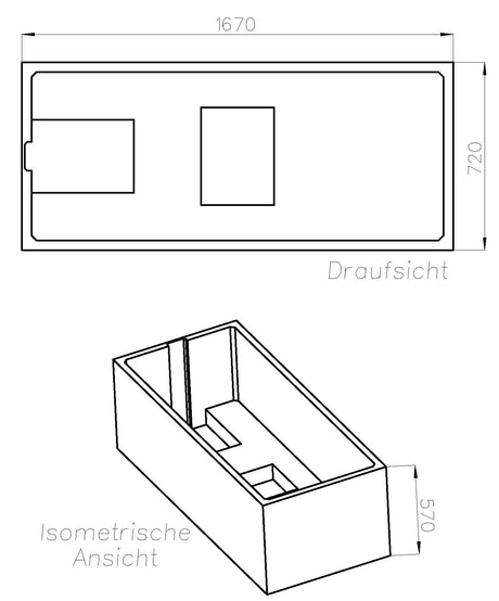 Alva Idea Träger für Wanne Körperform AQBWIDK170, 170x75cm - AQTRIDK170.1