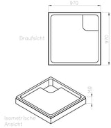 Alva Idea Träger für Brausetasse AQBTIDBT100F, 100x100x4,7cm - AQTRIDBT100F1