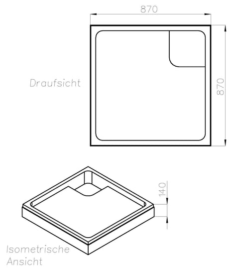 Alva Idea Träger für Brausetasse AQBTIDBT90F, 90x90x4,7cm - AQTRIDBT90F1