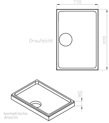 Alva Idea Träger für Brausetasse AQBTIDBT120.80F, 120x80x4,7cm - AQTRIDBT12.80F1