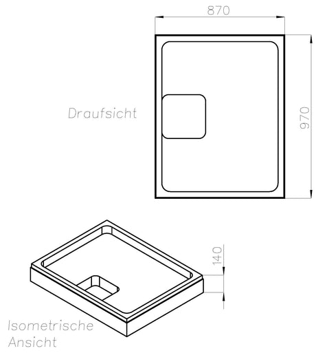 Alva Idea Träger für Brausetasse AQBTIDBT100.90F, 100x90x4,7cm - AQTRIDBT10.90F1
