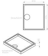Alva Idea Träger für Brausetasse AQBTIDBT120.10F, 120x100x4,7cm - AQTRIDBT12.10F1
