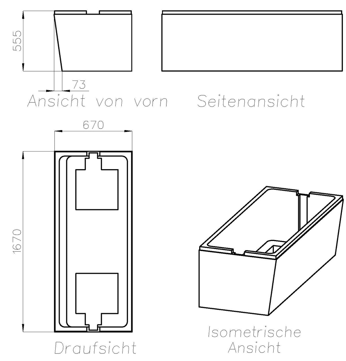 Alva Forta Träger f. Wanne Körperf. AQBWFOK170 und K170S, 170x70cm - AQTRFOK170.1