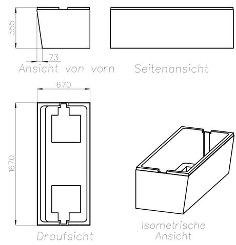Alva Forta Träger f. Wanne Körperf. AQBWFOK170 und K170S, 170x70cm - AQTRFOK170.1