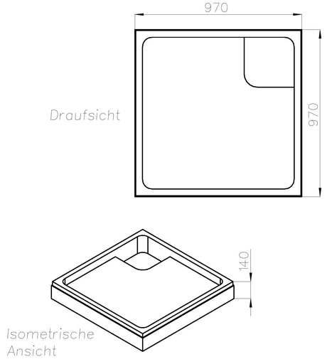 Alva Forta Träger für Brausetasse AQBTFOBT100FS, 100x100x2,5cm - AQTRFOBT100FS1