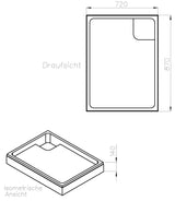 Alva Forta Träger für Brausetasse AQBTFOBT90.75FS, 90x75x2,5cm - AQTRFOBT90.75F1