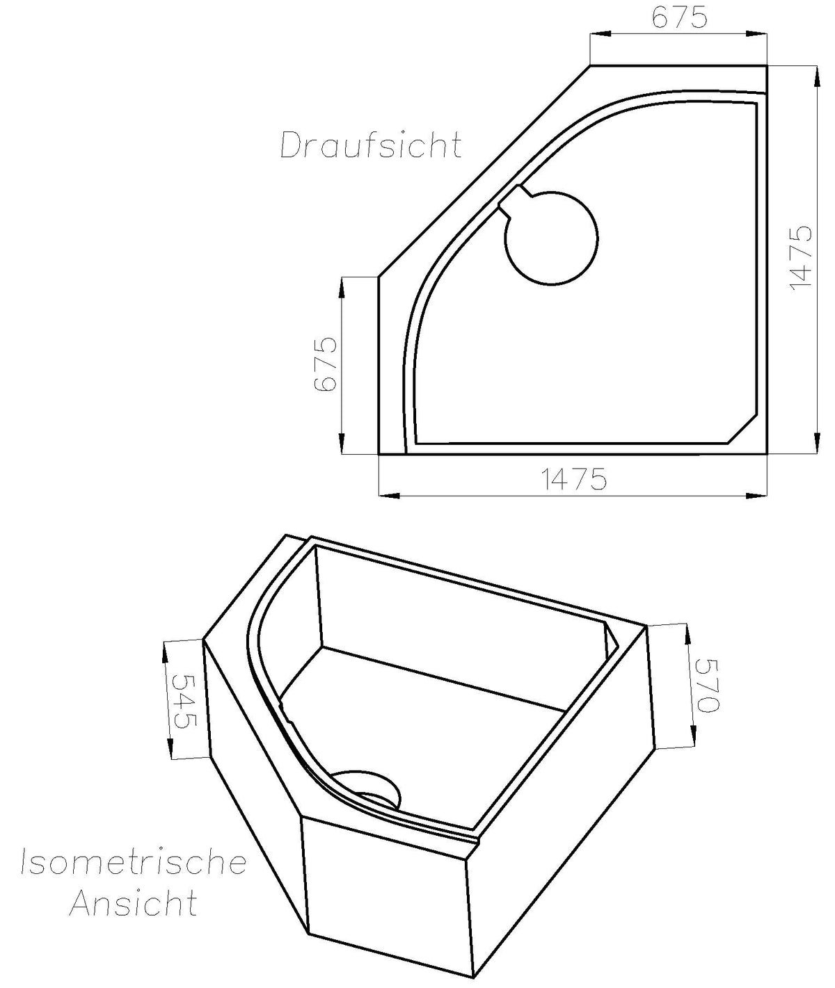 Alva Una Träger für Wanne Eck-Duo AQEWE140, m. Ablage ca.5cm,140x140cm - AQTREWE140A1