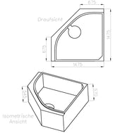 Alva Una Träger für Wanne Eck-Duo AQEWE140, m. Ablage ca.5cm,140x140cm - AQTREWE140A1