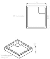 Alva Una Träger für Brausetasse AQBT90.80F, 90x80x6,5cm - AQTRBT90.80F1