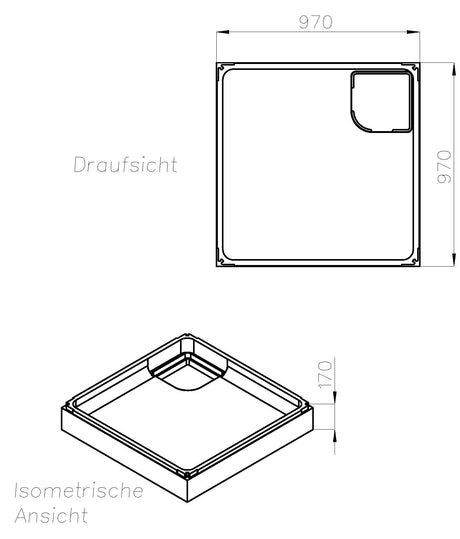 Alva Una Träger für Brausetasse AQBT100F, 100x100x6,5cm - AQTRBT100F1