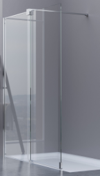 ALVA Spa 1.0 Freistehe. SW m. Schiebeel. re.,137-139/200cm, Gl. ESG Cl.,Silb. HGL