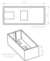 Alva Una Träger für Wanne Combi AQCOM180, 180x80cm - AQTRCOM180.1