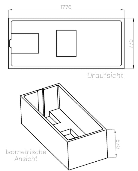 Alva Una Träger für Wanne Combi AQCOM180, 180x80cm - AQTRCOM180.1