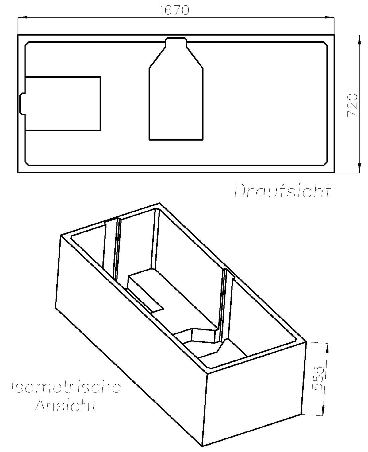 Alva Una Träger für Wanne Duo AQDUO170, 170x75cm - AQTRDUO170.1