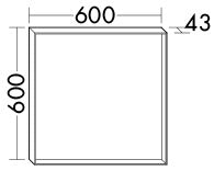 Alva Forta 2.0 Lichtspiegel 60x60cm Touchschalt.,LED 35W, Lichtrahm. Weiß M. - AQBMFOLS19