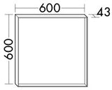 Alva Forta 2.0 Lichtspiegel 60x60cm Touchschalt.,LED 35W, Lichtrahm. Weiß M. - AQBMFOLS19