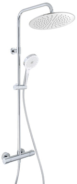 Alva Spa Duschsystem mit Ora 1.0 Thermostat, runder Kopfbrause, Chrom - AQARSPDST2.1