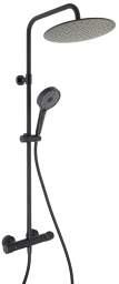 Alva Spa Duschsystem mit Ora 1.0 Thermostat, runder Kopfbr.,Black L. Matt - AQARSPDST2.1BM