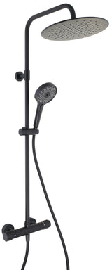 Alva Spa Duschsystem mit Ora 1.0 Thermostat, runder Kopfbr.,Black L. Matt - AQARSPDST2.1BM