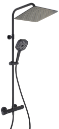 Alva Spa Duschsystem mit Ora 1.0 Thermostat,Kopfbr. 30x30cm,Black L. Matt - AQARSPDST1.1BM