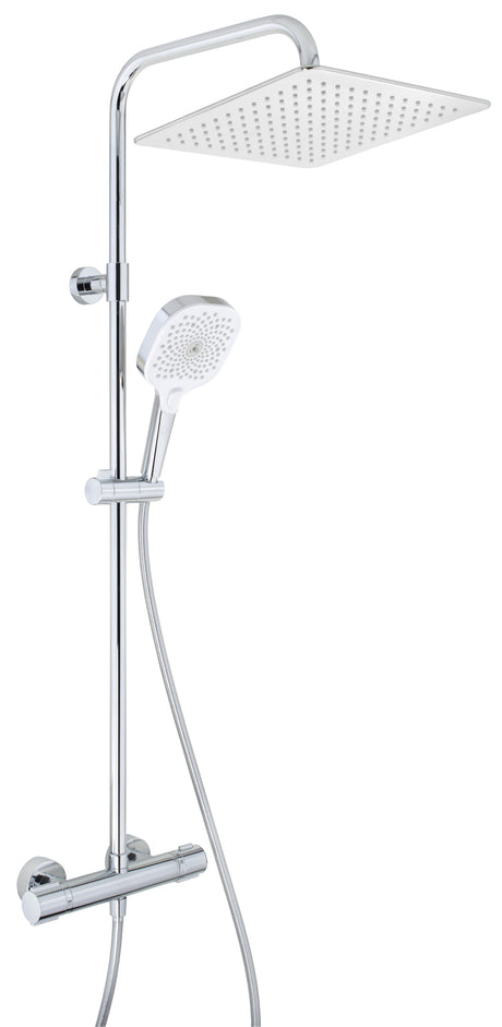 Alva Spa Duschsystem mit Ora 1.0 Thermostat, Kopfbrause 30x30cm, Chrom - AQARSPDST1.1