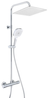Alva Spa Duschsystem mit Ora 1.0 Thermostat, Kopfbrause 30x30cm, Chrom - AQARSPDST1.1