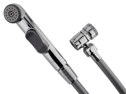 Alva Varia Bidetbrause Nachrstset mit Adapter f. WT-Armatur, Schlauch, Chrom - AQARVABIDE2