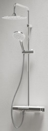 Alva Spa Duschsystem 120cm Thermostat, Chrom, Ablagefl„che Weiá - AQARSPDST10