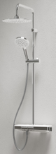 Alva Spa Duschsystem 120cm Thermostat, Chrom, Ablagefl„che Weiá - AQARSPDST10