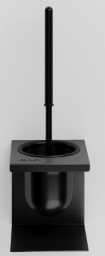Alva Viva Toilettenbrstengarnitur mit Kunststoffbeh„lter, Schwarz Matt - AQASVIBGS