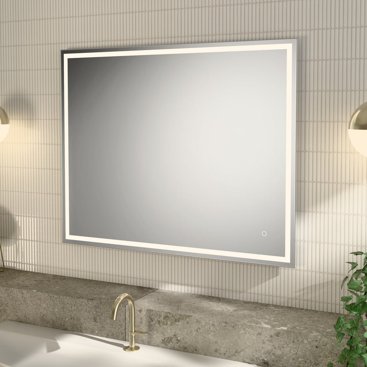 Alva Forta 2.0 Lichtspiegel 120x80cm Touchschalt., LED 22W, Rahmen Chrom geb. - AQBMFOLS15