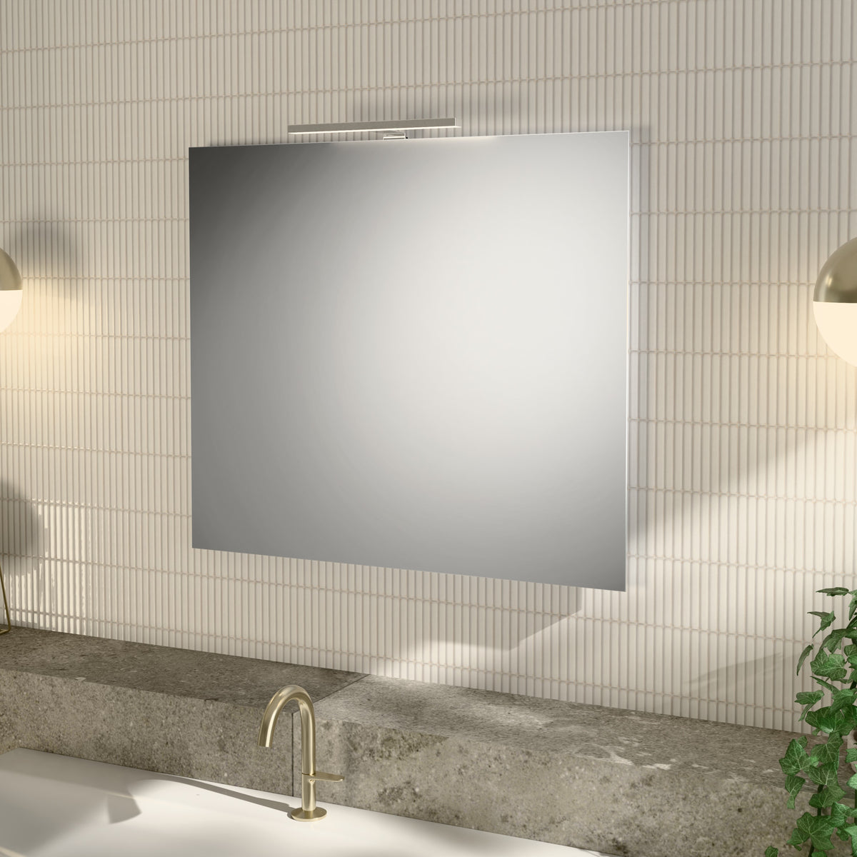 Alva Forta 2.0 Spiegel 120x70cm mit LED-Aufsatzleuchte 5W - AQBMFOLS24