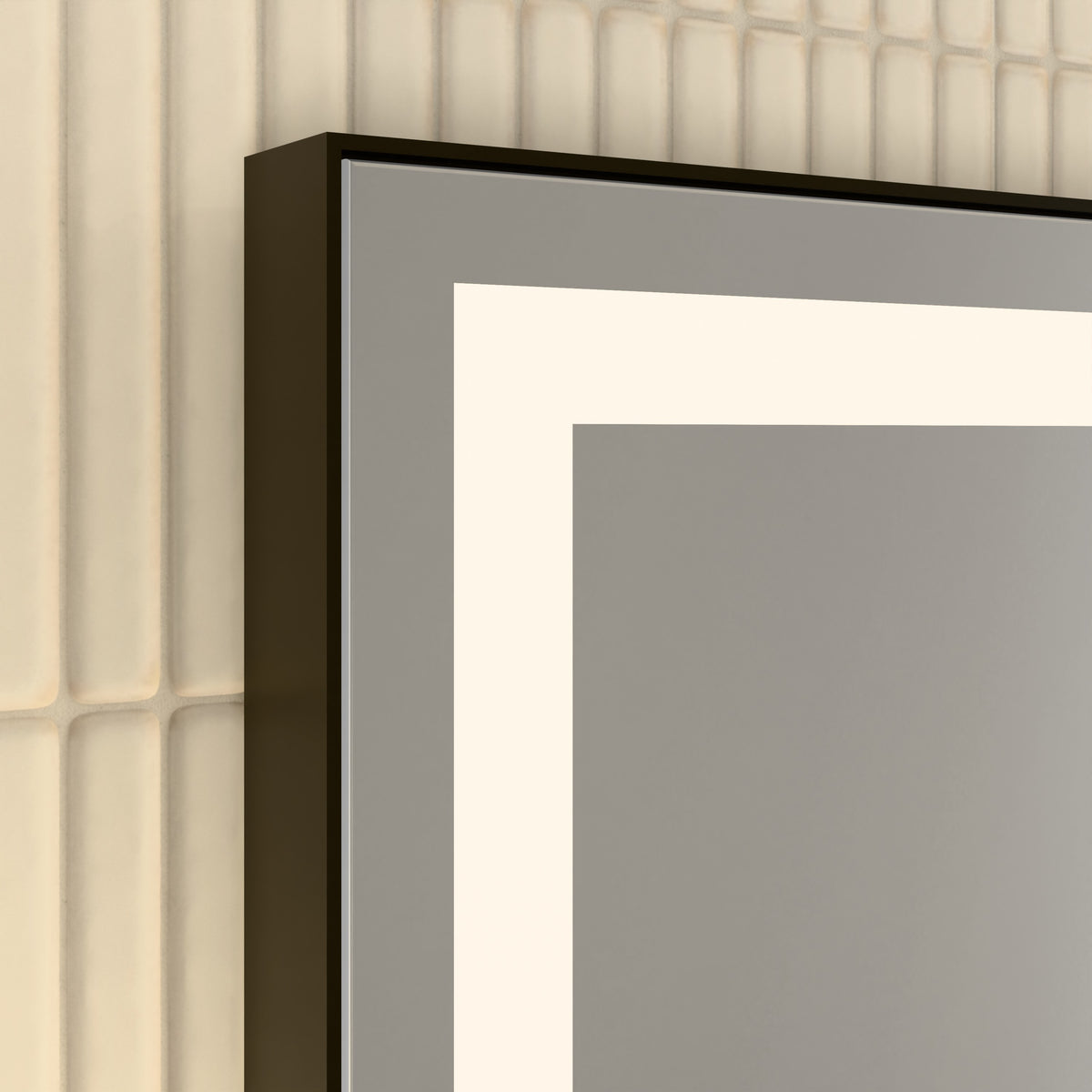 Alva Forta 2.0 Lichtspiegel 120x80cm Touchschalt., LED 22W, Rahmen Schwarz M. - AQBMFOLS15S