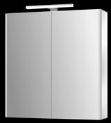 Alva Varia Aluminiumspiegelschrank 65,4x71,3x15,3cm, LED-Aufsatzleu., vers. - AQBMVASPS10