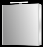 Alva Varia Aluminiumspiegelschrank 65,4x71,3x15,3cm, LED-Aufsatzleu., vers. - AQBMVASPS10