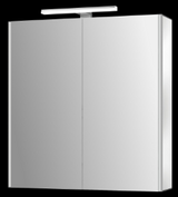 Alva Varia Aluminiumspiegelschrank 65,4x71,3x15,3cm, LED-Aufsatzleu., vers. - AQBMVASPS10