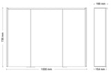 Alva Varia Aluminiumspiegelschrank 100x73,5x15,4cm, LED-Strips, verspiegelt - AQBMVASPS11