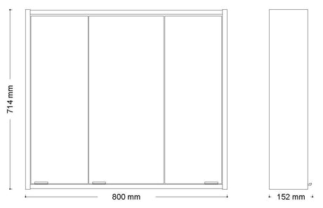 Alva Varia Spiegelschrank 80x71,4x15,2cm, LED-Lightstrip, Weiß - AQBMVASPS3.1